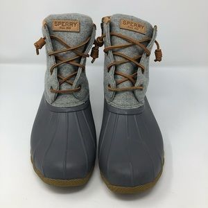 Sperry Women's Saltwater Emboss Wool Snow Water Duck Boots Size 11